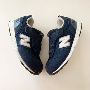 New Balance Kids Navy Blue and White Sneakers